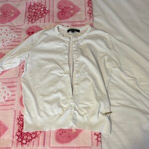 Ellen Tracy White Cardigan Sweater